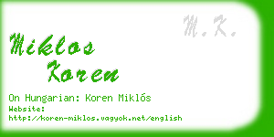 miklos koren business card